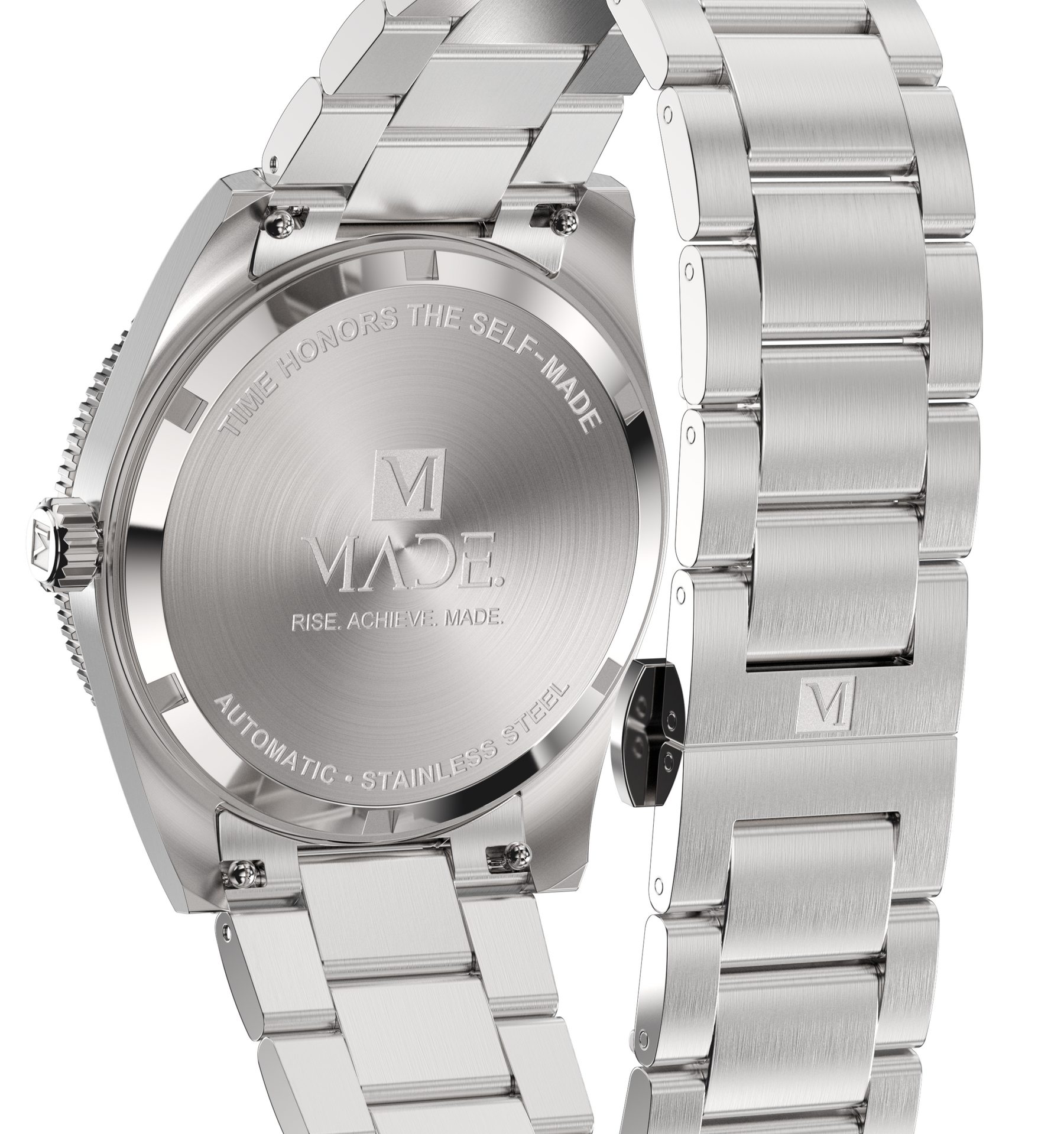 316L Stainless Steel Case & Bracelet Crafted with stainless steel built to take on everyday wear. The case and bracelet feature a mix of brushed and polished finishing, giving the watch a strong, confident presence without feeling flashy.