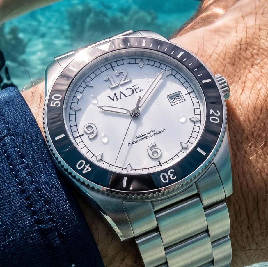 20 ATM Water Resistance Built with 200 meters of water resistance, the Origin Series has the durability to handle more than your average day. It is a true everyday watch—ready for travel, work, weekends, water, and whatever comes next.